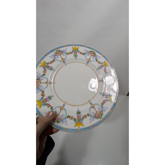 Minton Bone China Dinner Plate Floral Ribbon Vintage Tableware Collectible - Picture 5 of 9